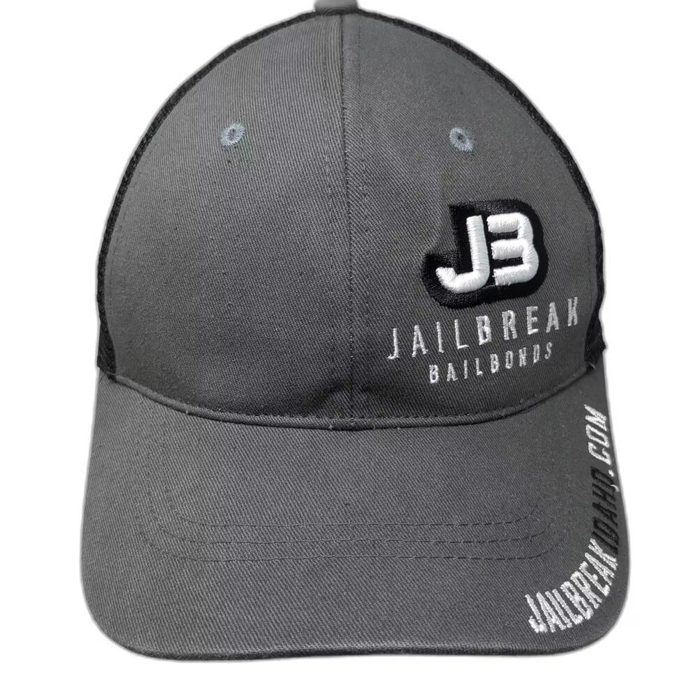 Vie Jailbreak Bailbonds Idaho Hat Gray One Size Trucker Hat Snapback Embroidered